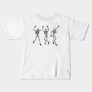 three skeleton dancing - funny halloween Kids T-Shirt